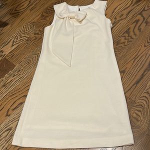 Milly cream mini shift dress with bow detail sz small VGUC
